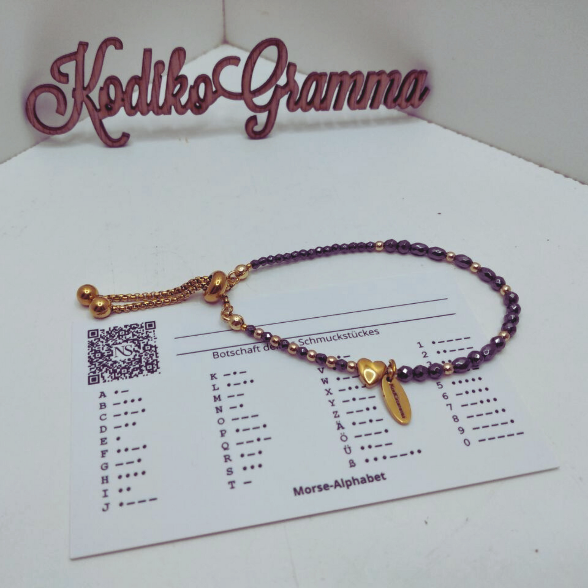 Ein Morsecode-Armband mit dem Wort „Schatz“. Verstellbarer Edelstahlverschluss, Geschenkverpackung. Handgemacht & einzigartig.