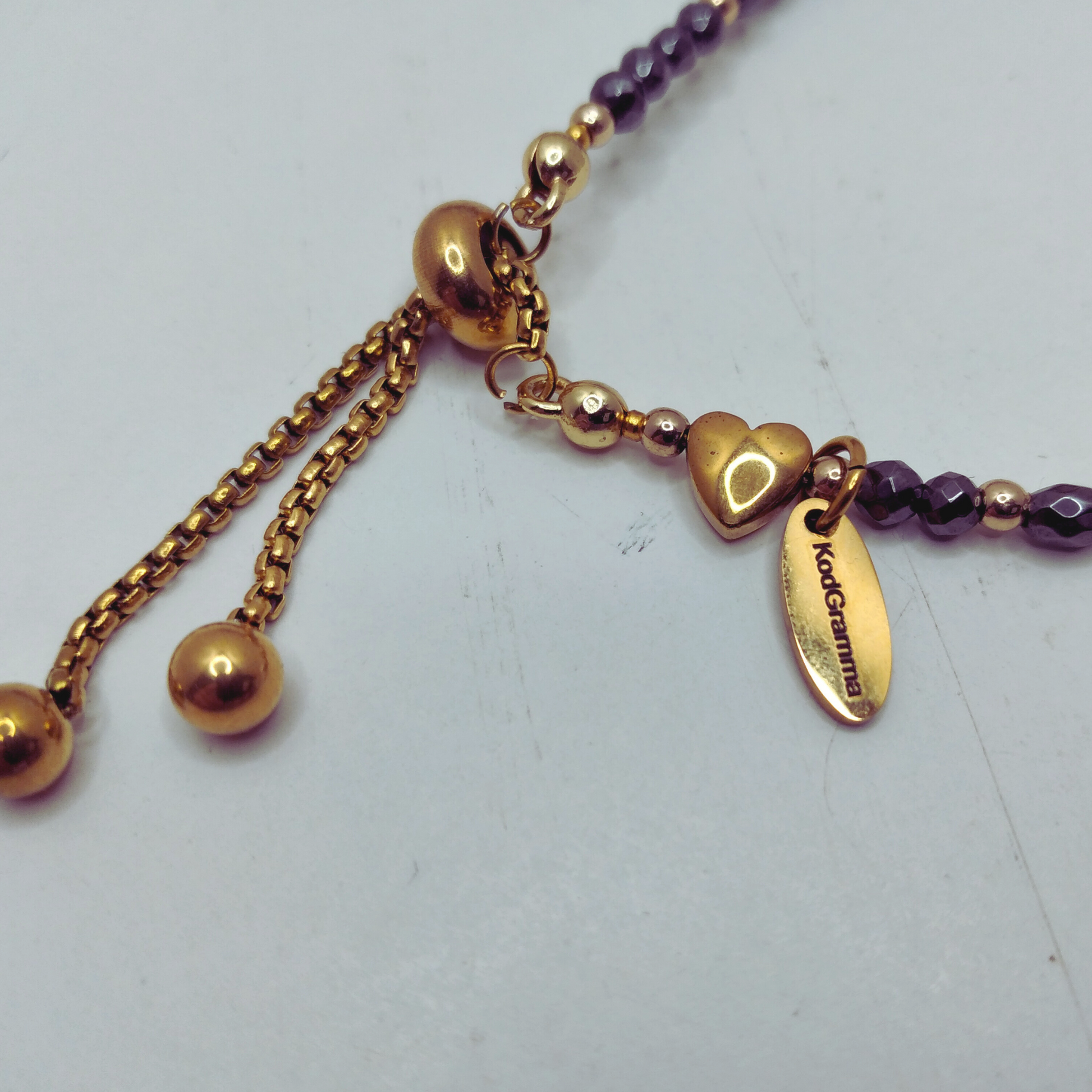 Armband Kodikogramm Ich liebe dich mit Morsecode-Perlen und Kettenverschluss
