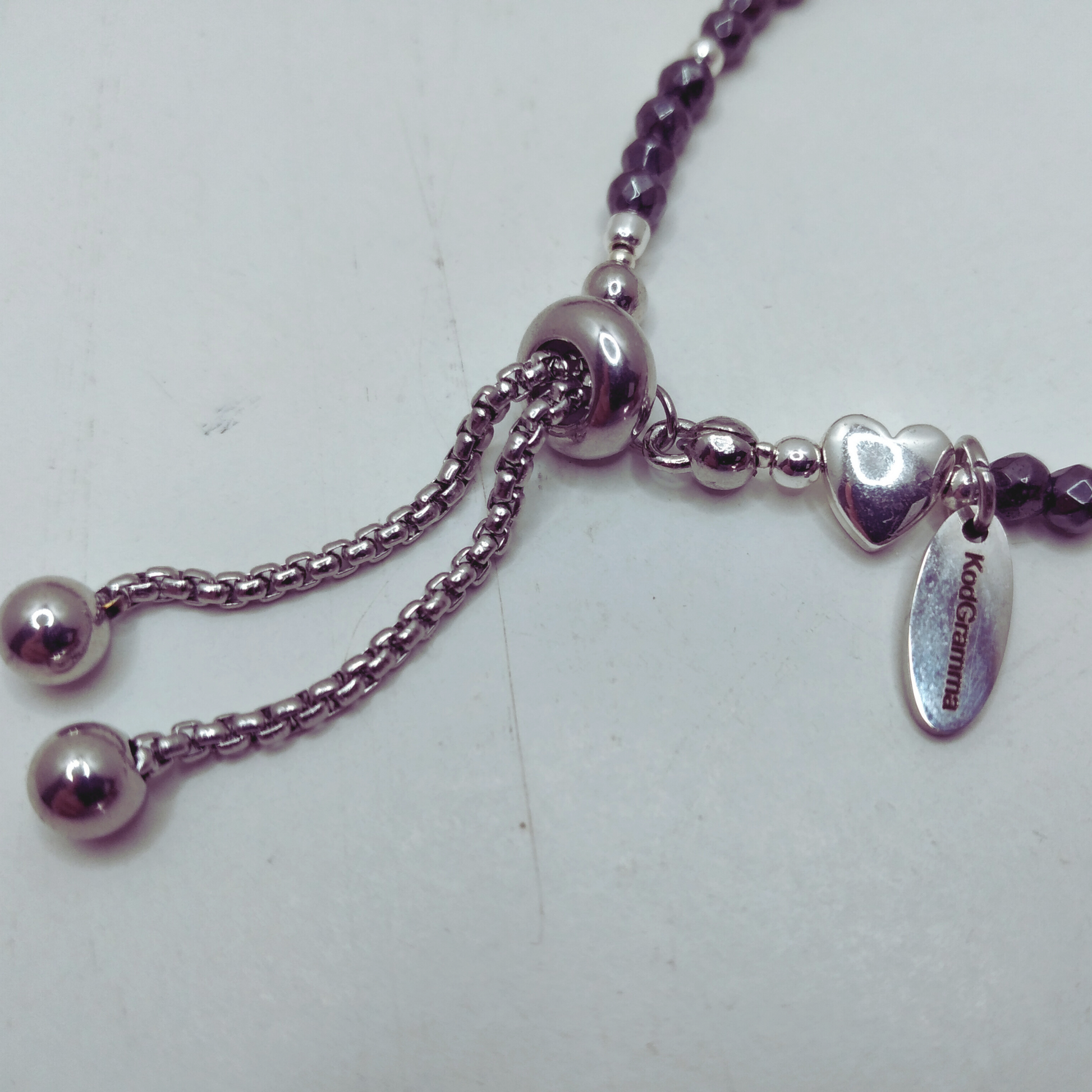 Armband Kodikogramm Ich liebe dich mit Morsecode-Perlen und Kettenverschluss