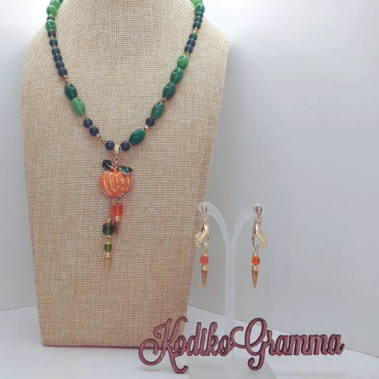 KodikoGramma Halloween Schmuck-Set mit Morse-Code Botschaft Hab Sonne im Herzen – Kette und Ohrringe