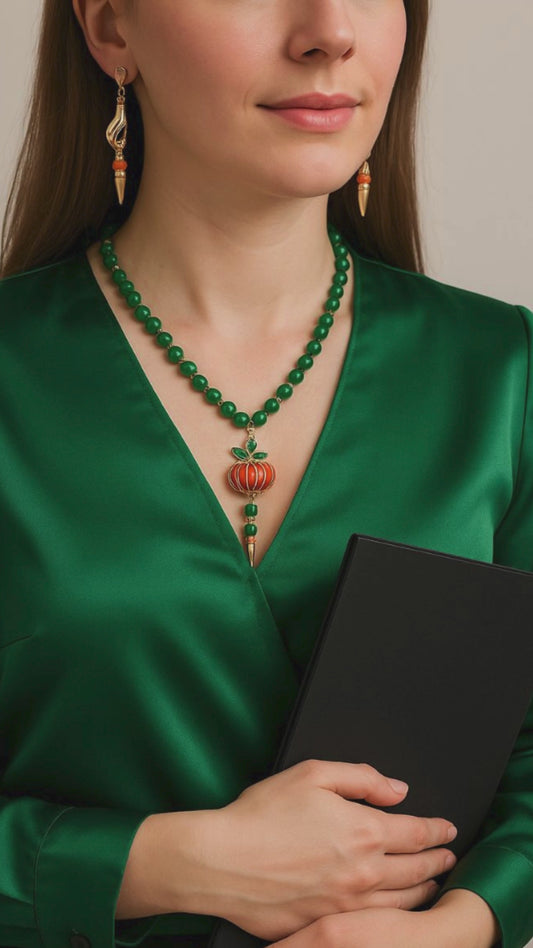 KodikoGramma Halloween Schmuck-Set mit Morse-Code Botschaft Hab Sonne im Herzen – Kette und Ohrringe